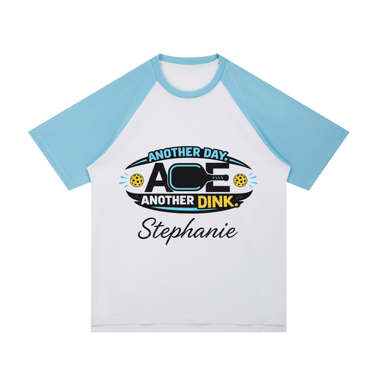 Contrast Raglan Sleeve Mesh T-Shirt